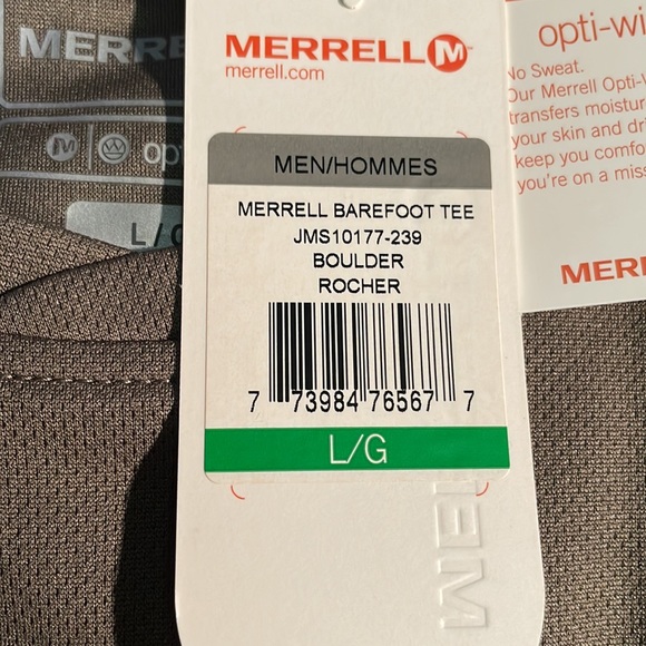 Brand new with tags, men’s Merrell Opti-wick  Barefoot Tee. - Picture 2 of 5
